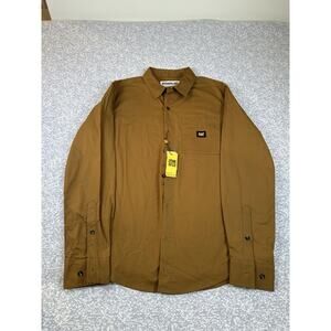 CAT , Caterpillar Work Wear Long Sleeve Bronze Button Down. Size M